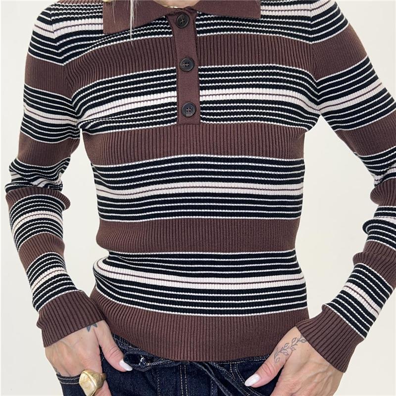 maglia in costina modello polo scarlet